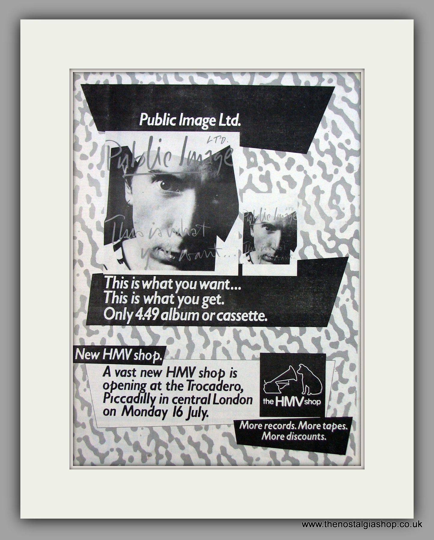 Public Image Ltd This is What You Want.  Original Vintage Advert 1984 (ref AD10533)