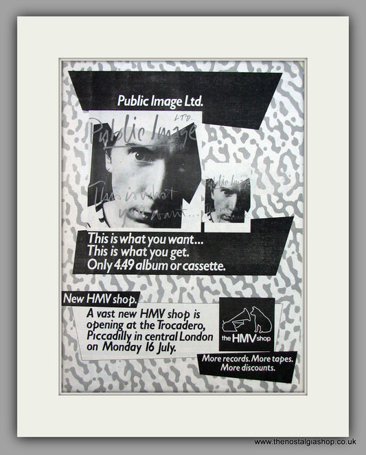 Public Image Ltd This is What You Want.  Original Vintage Advert 1984 (ref AD10533)