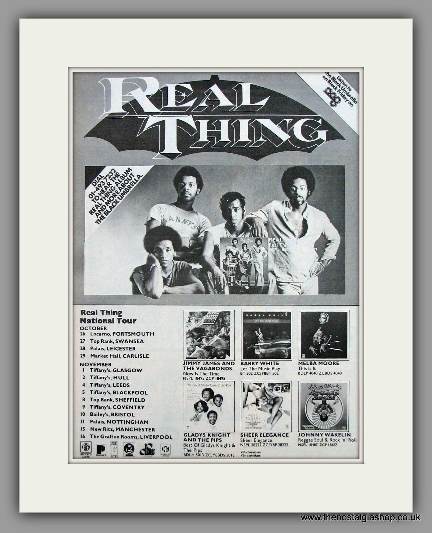 Real Thing And Tour Dates.  Original Vintage Advert 1976 (ref AD10543)