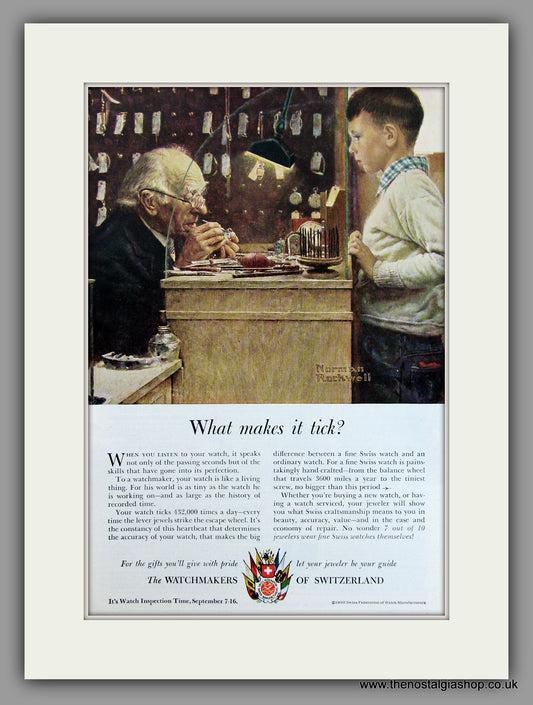 Watchmakers Of Switzerland. 1949 Original Vintage Advert  (ref AD7907)