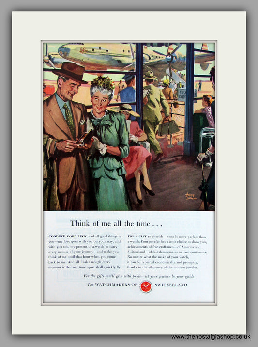 Watchmakers Of Switzerland. 1948 Original Vintage Advert  (ref AD7911)