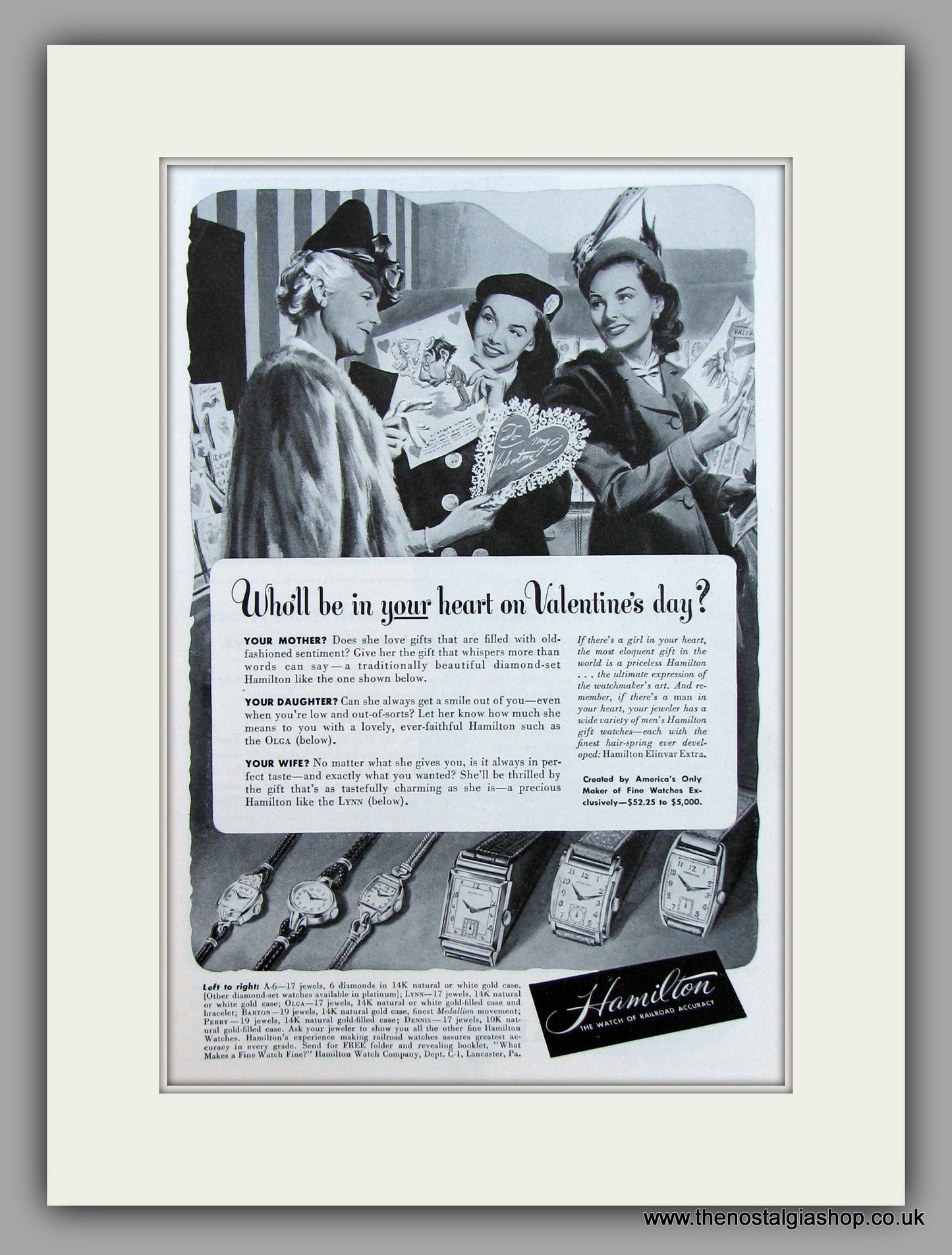 Hamilton Watches. 1948 Original Vintage Advert  (ref AD7916)
