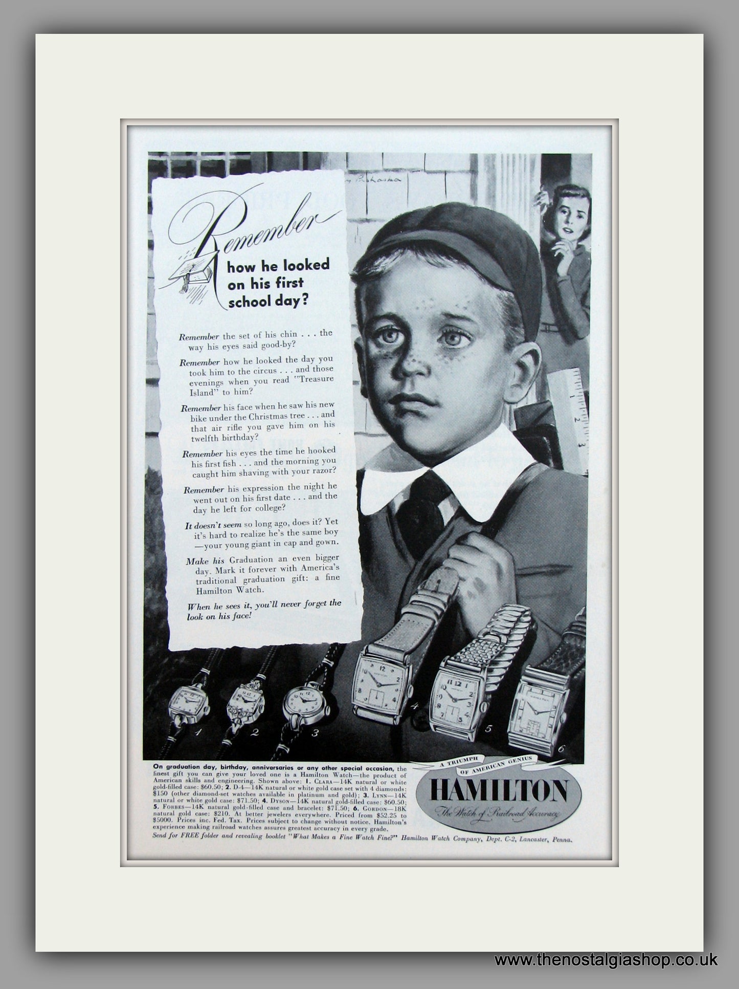 Hamilton Watches. 1949 Original Vintage Advert  (ref AD7919)