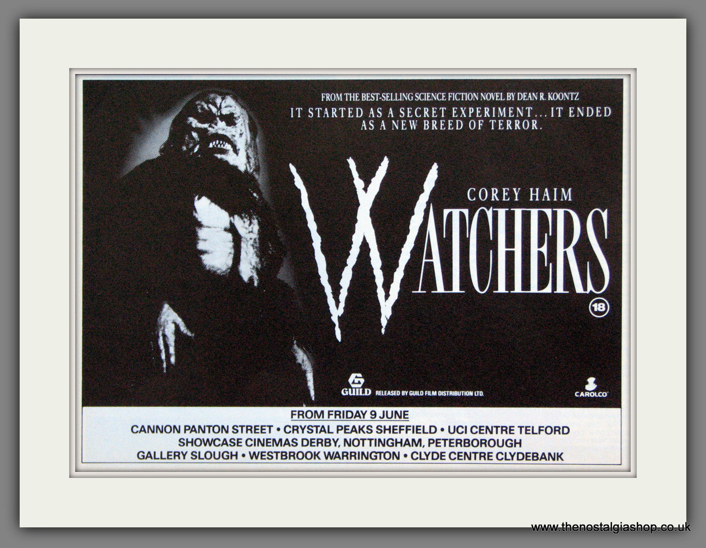 Watchers. Cory Haim. Original Advert 1989 (ref AD55174)