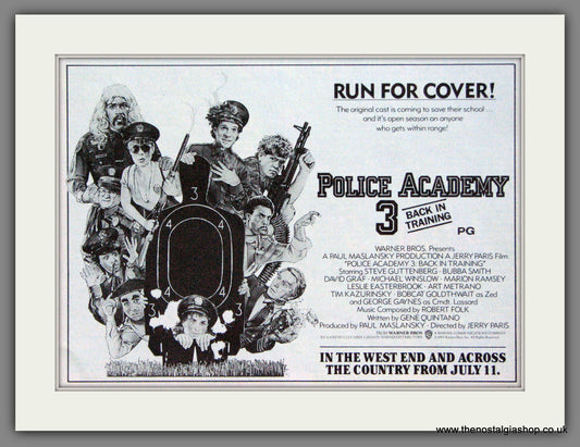 Police Academy 3. Original Advert 1985 (ref AD55176)
