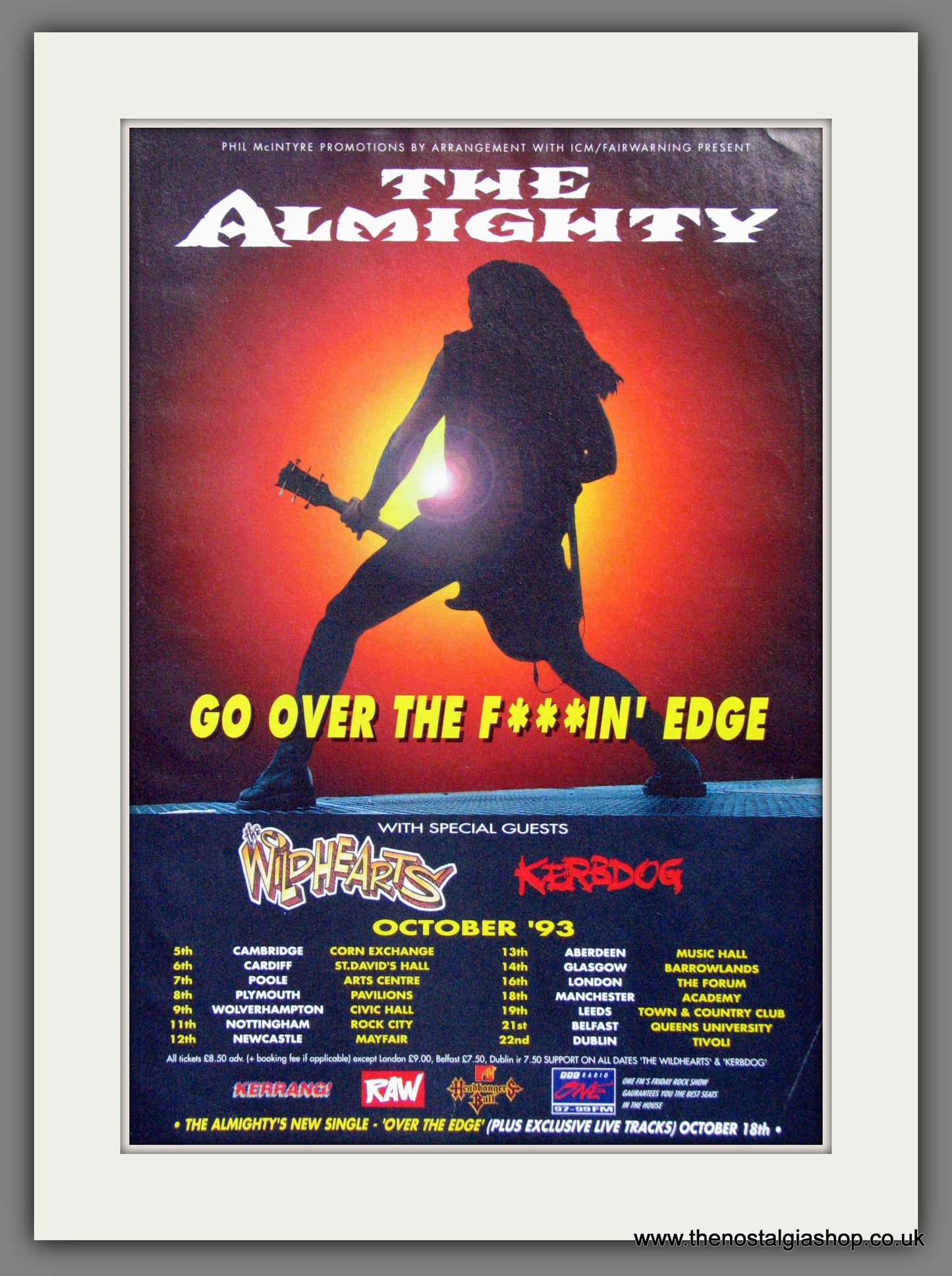 Almighty (The) 1993 Tour Dates Original Advert (ref AD55211)