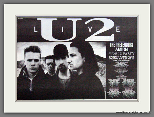 U2 Live at Cardiff Arms Park. 1987 Original Advert (ref AD55201)