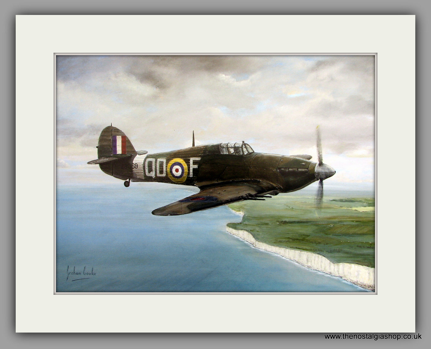 Hurricanes Relief. Mounted Aircraft print (ref N134)