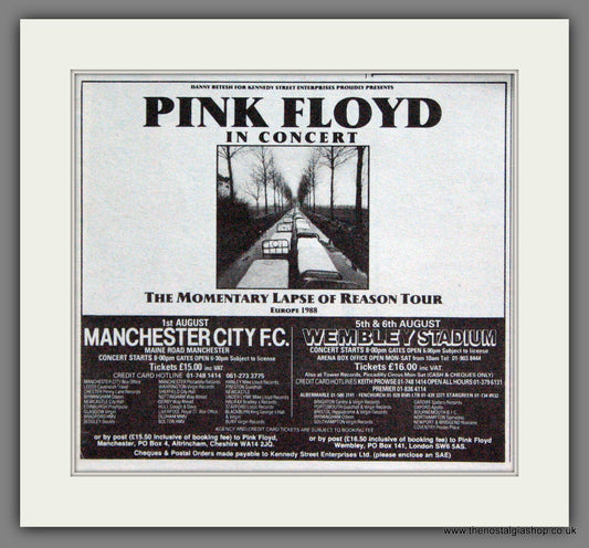 Pink Floyd In Concert. UK Shows. 1988 Original Advert (ref AD55209)