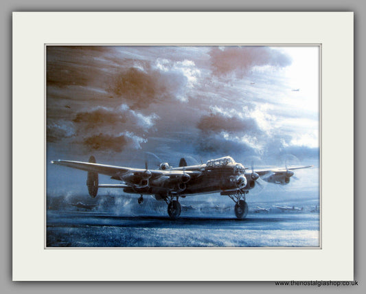 Lancasters by Moonlight. Mounted Aircraft print (ref N163)