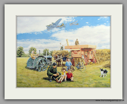 Friends Far From Home with Fordson. Mounted Tractor Print (ref N129)