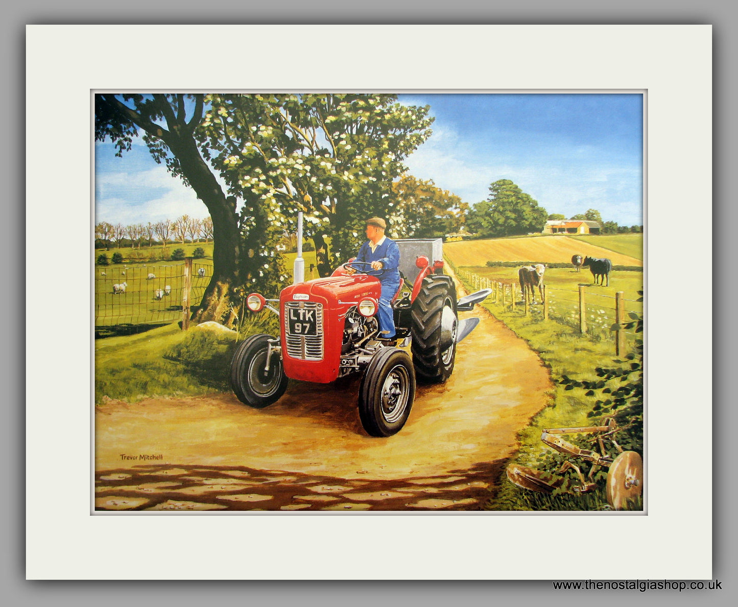 Ferguson FE35 Red. Mounted Tractor print (ref N53)