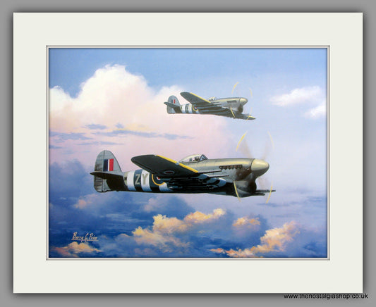 Hawker Typhoons 1944. Mounted Aircraft print (ref N19)