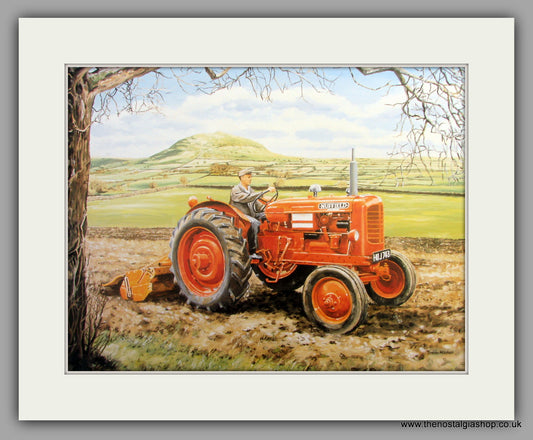 Nuffield Tractor. Mounted Tractor print (ref N74)
