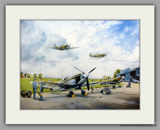 Spitfires 1940.  Mounted Aircraft print (ref N136 )
