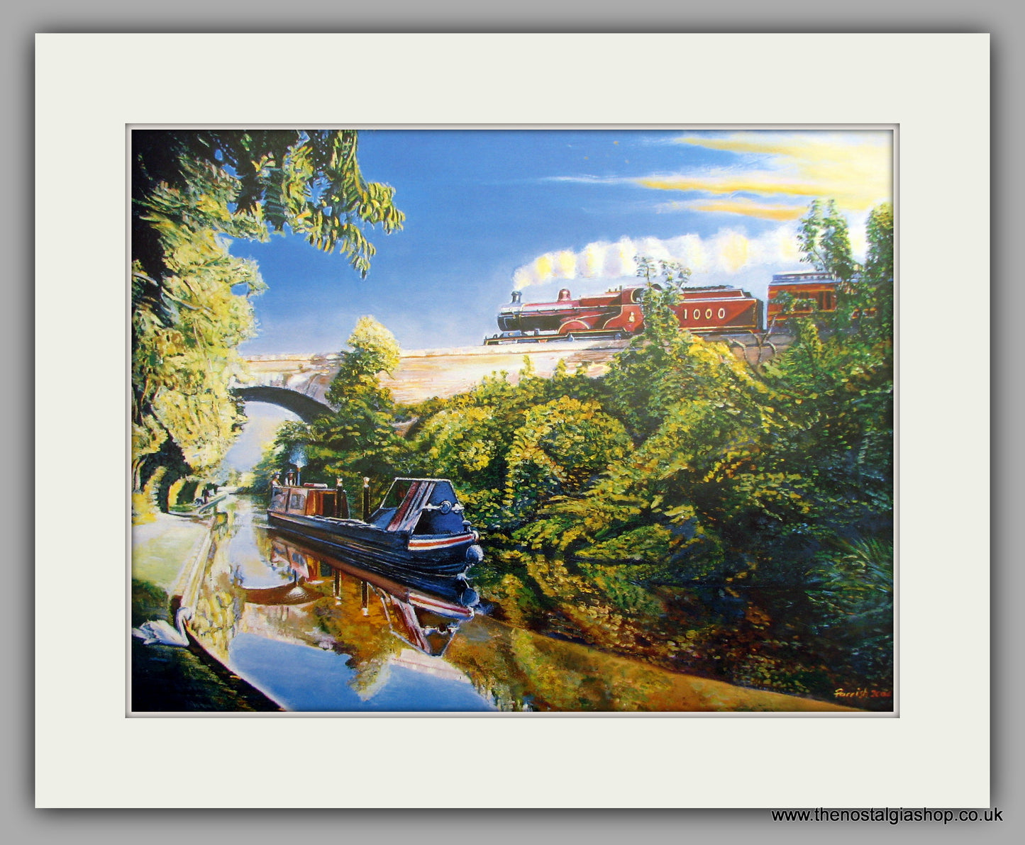 Canal Freight. Mounted Canal and Railway Print (ref N95)