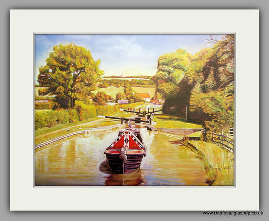 Top Lock, Mounted Canal Print (ref N90)