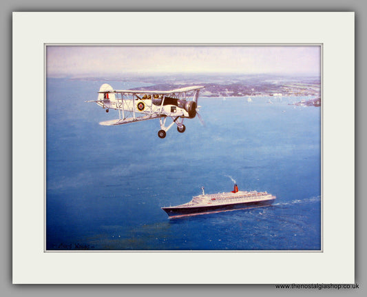 Swordfish Over The QE2 Mounted Print (ref N82)
