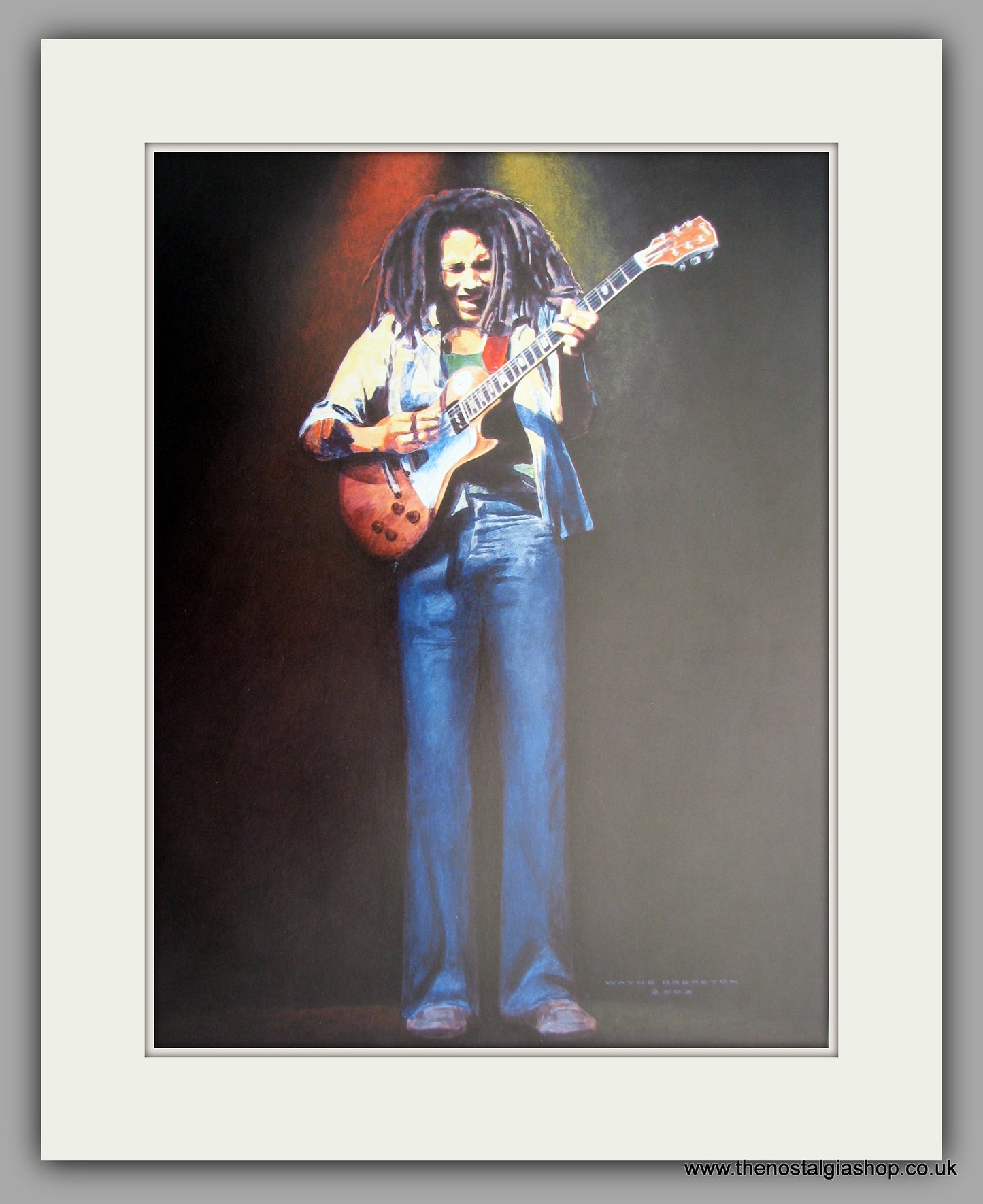 Bob Marley reggae guitar Large Mounted Art print (ref N112)