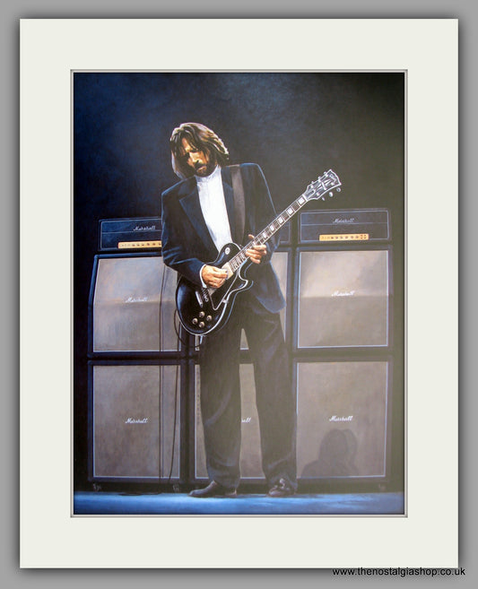 Eric Clapton 'Rock Guitar' Large Mounted Art print (ref N110)