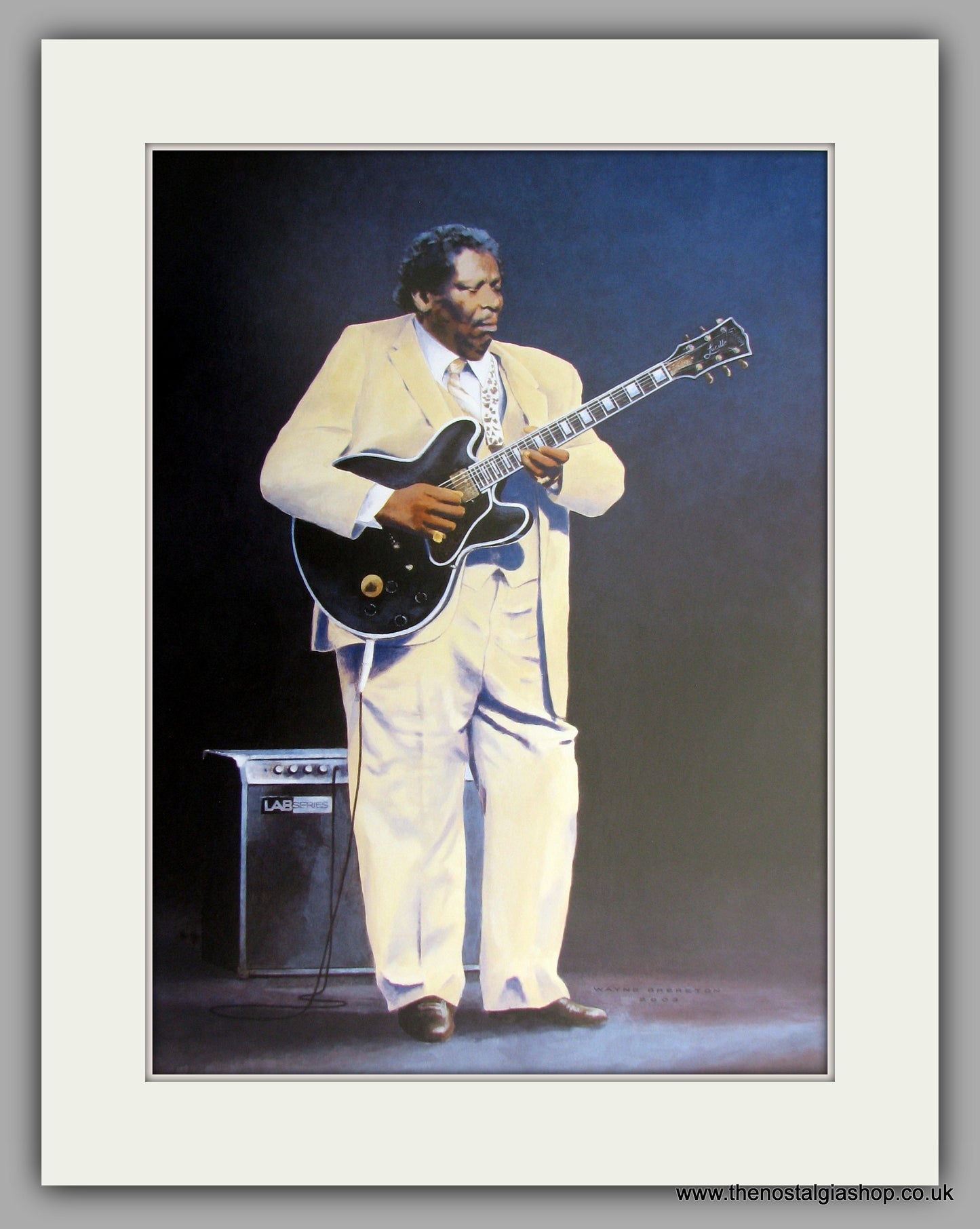 B B King Blues Guitar Large Mounted Art print (ref N111)