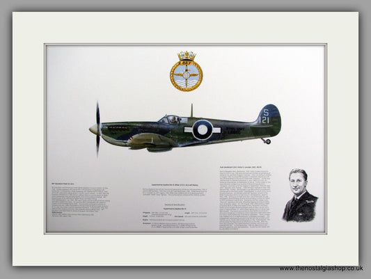 Seafire Mk III LR866 (S121) Mounted Aircraft print (ref AP007)