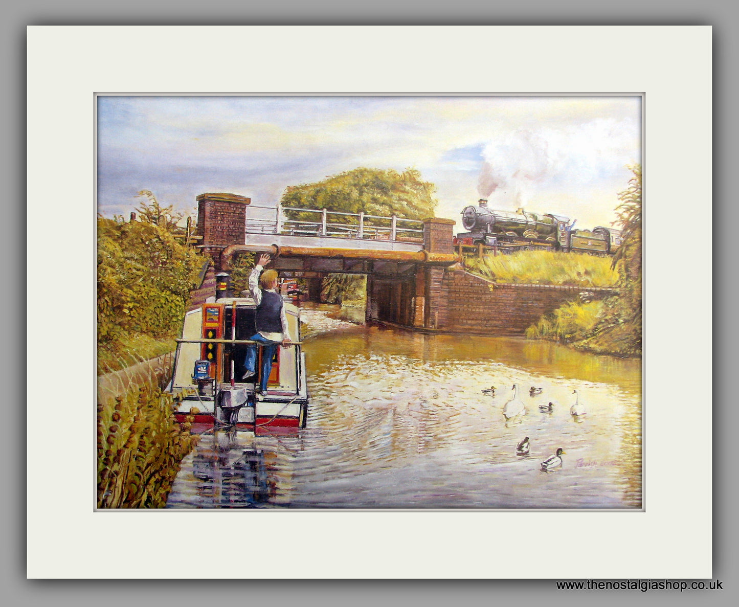 Canal Crossing, Mounted Canal and Railway Print (ref N92)
