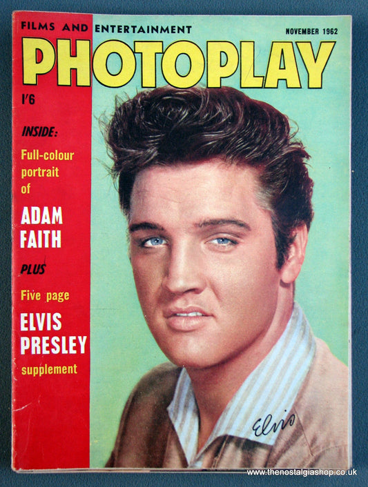 Photoplay Film Magazine. November 1962. Cover Elvis Presley. (M120)