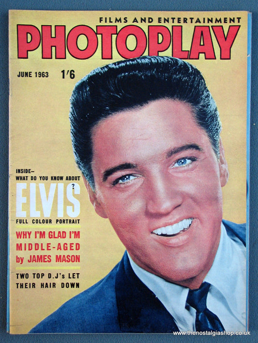 Photoplay Film Magazine. June 1963. Cover Elvis Presley. (M124)