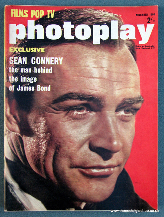 Photoplay Film Magazine. November 1964. Cover Sean Connery. (M126)