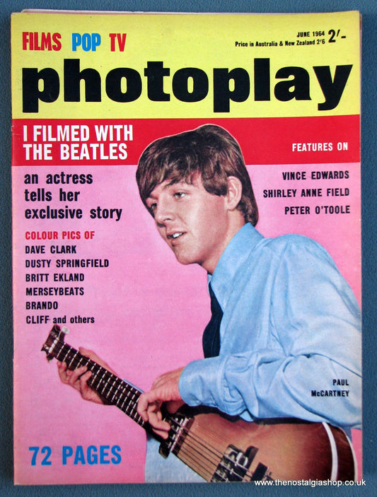 Photoplay Film Magazine. June 1964. Cover Paul McCartney. (M127)