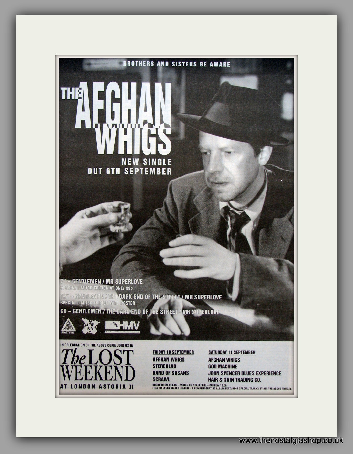 Afghan Whigs (The) The Lost Weekend At London Astoria II.  Original Vintage Advert 1993 (ref AD10588)