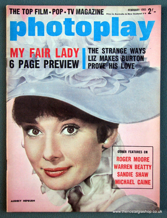 Photoplay Film Magazine. February 1965. Cover Audrey Hepburn. (M131)
