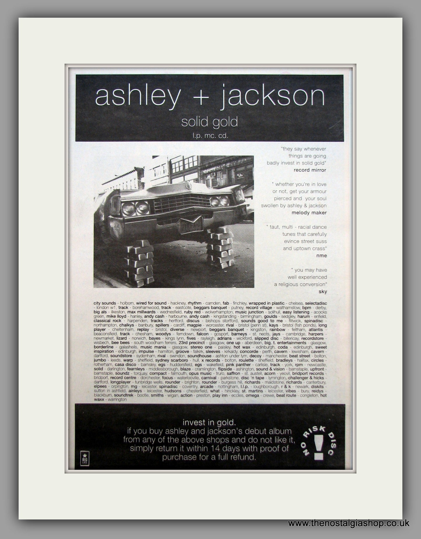 Ashley & Jackson-Solid Gold.  Original Vintage Advert 1992 (ref AD10597)