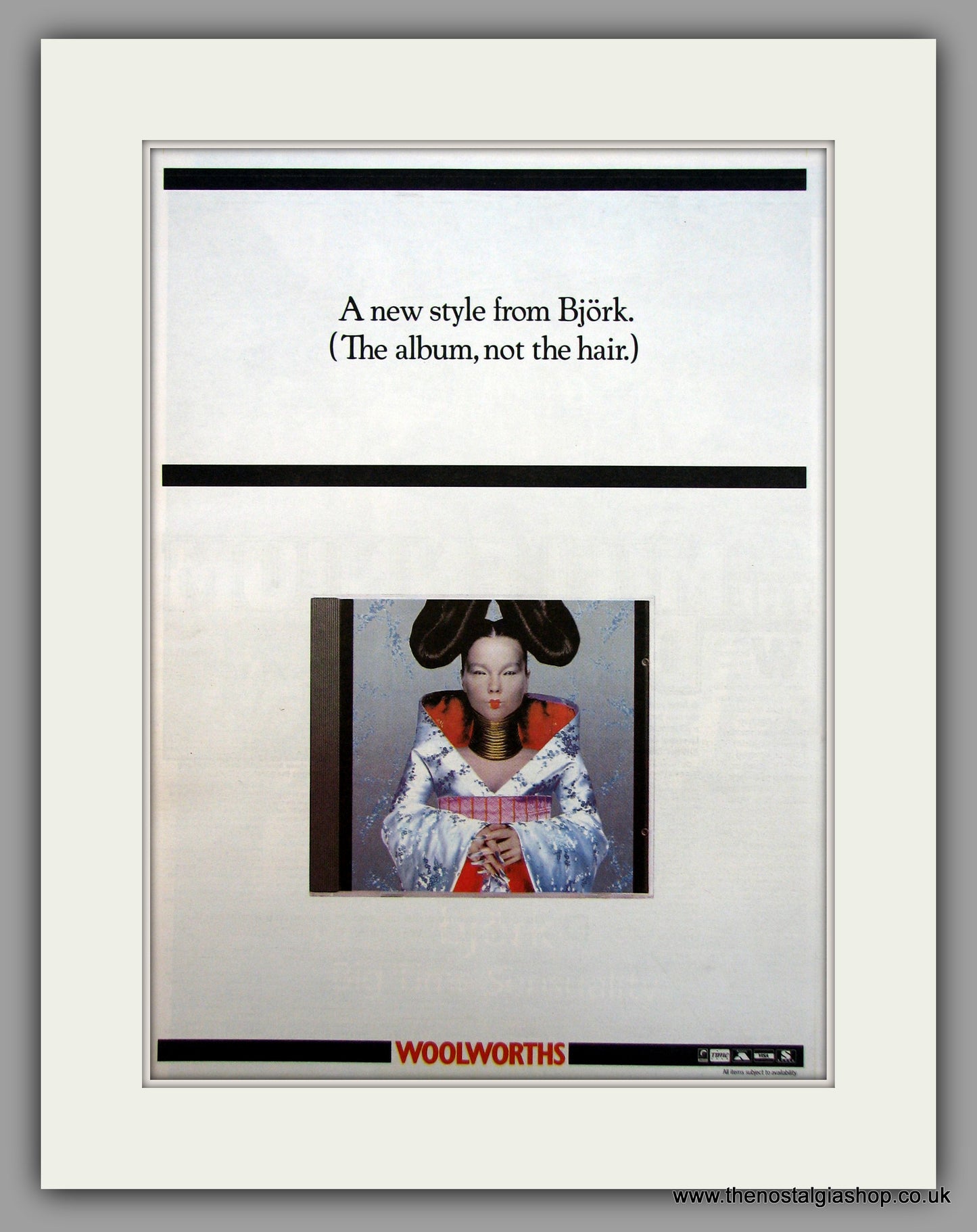 Bjork-The Album.  Original Vintage Advert 1997 (ref AD10611)