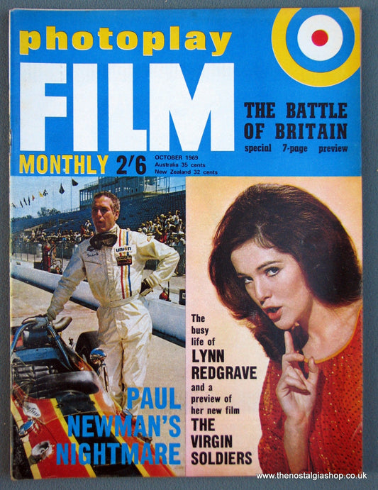 Photoplay Film Magazine. October 1969. Cover Paul Newman. (M148)