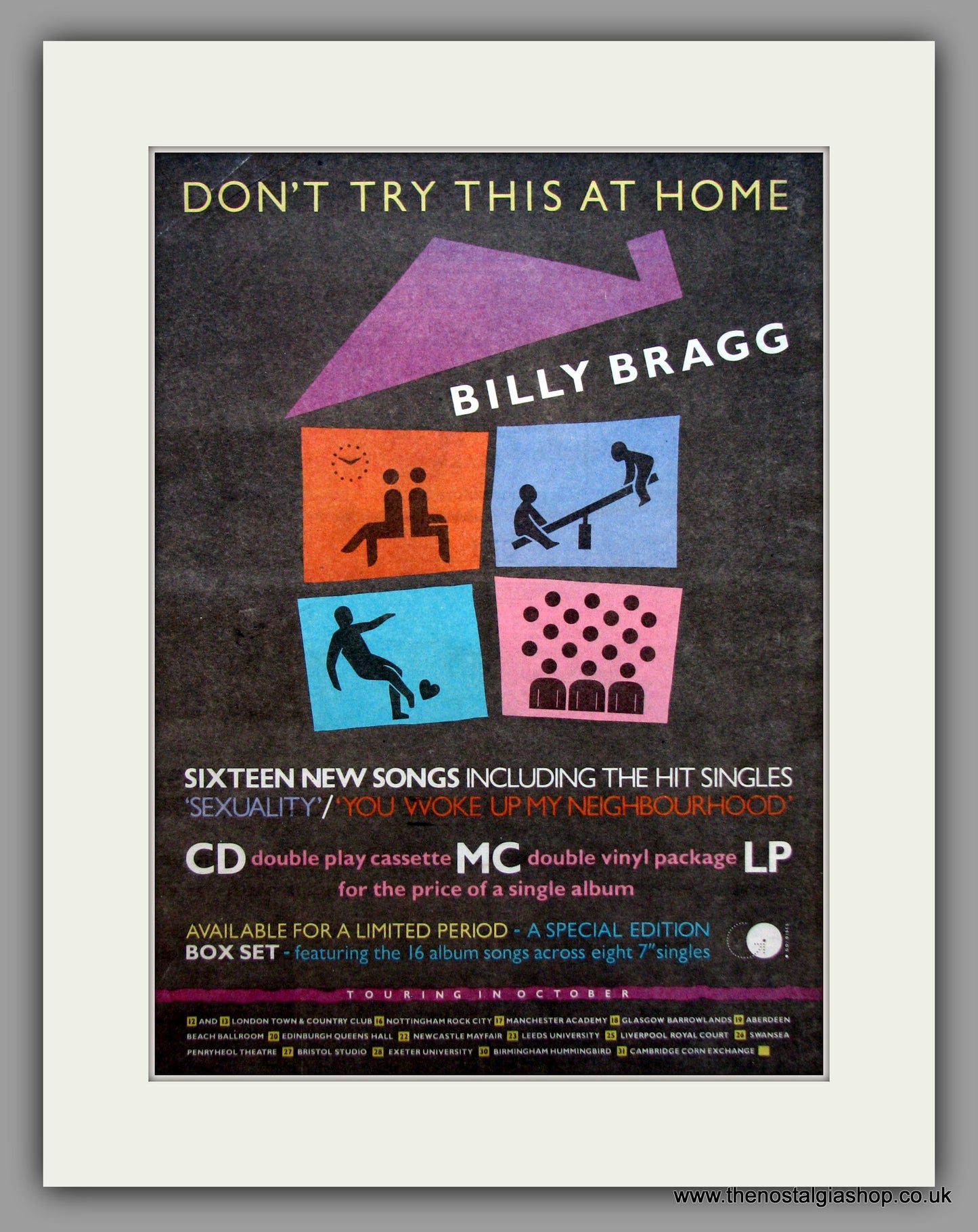 Billy Bragg. Don't Try This At Home.  Original Vintage Advert 1991 (ref AD10619)