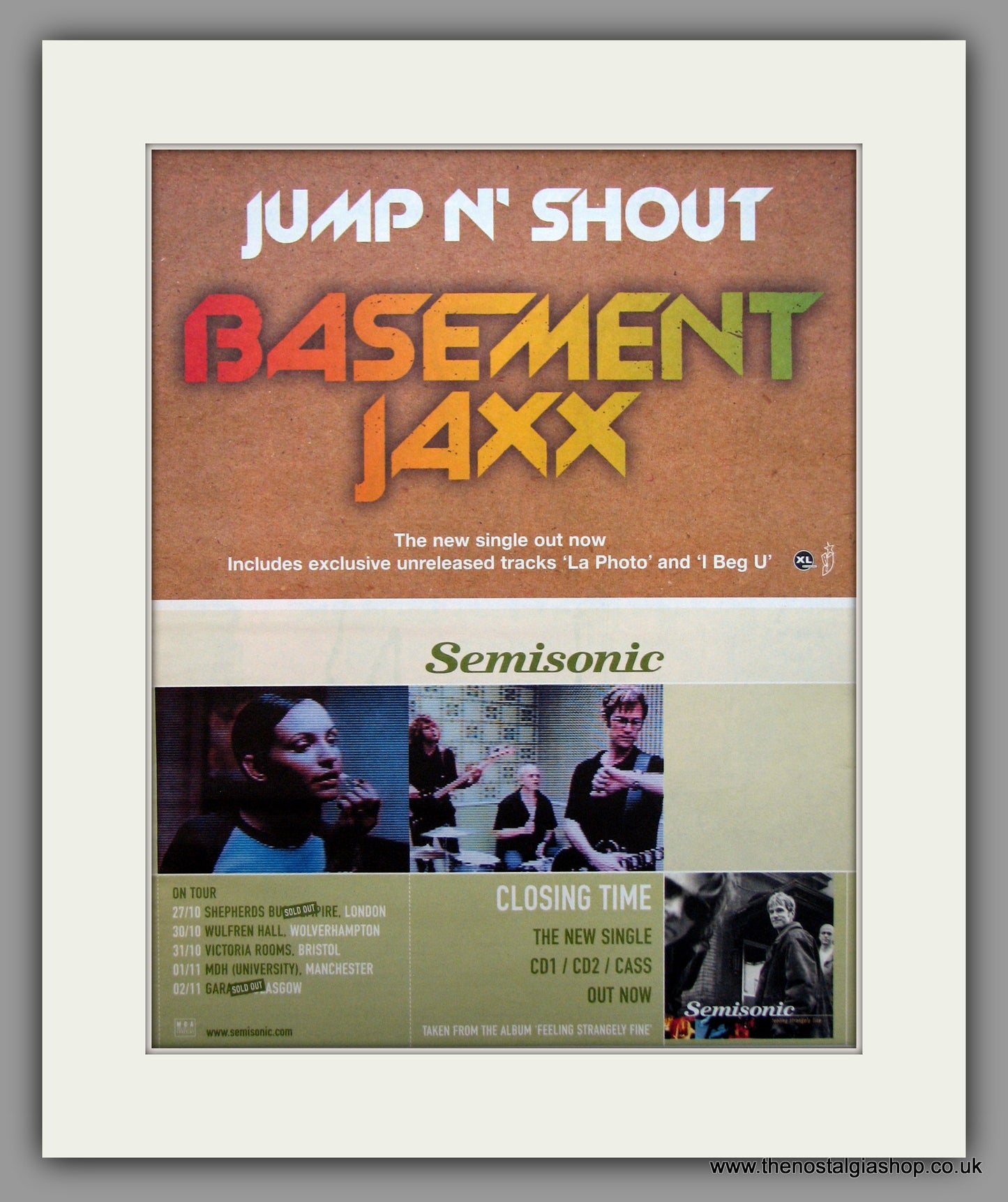 Basement Jaxx-Jump n' Shout. Original Vintage Advert 1999 (ref AD10628)