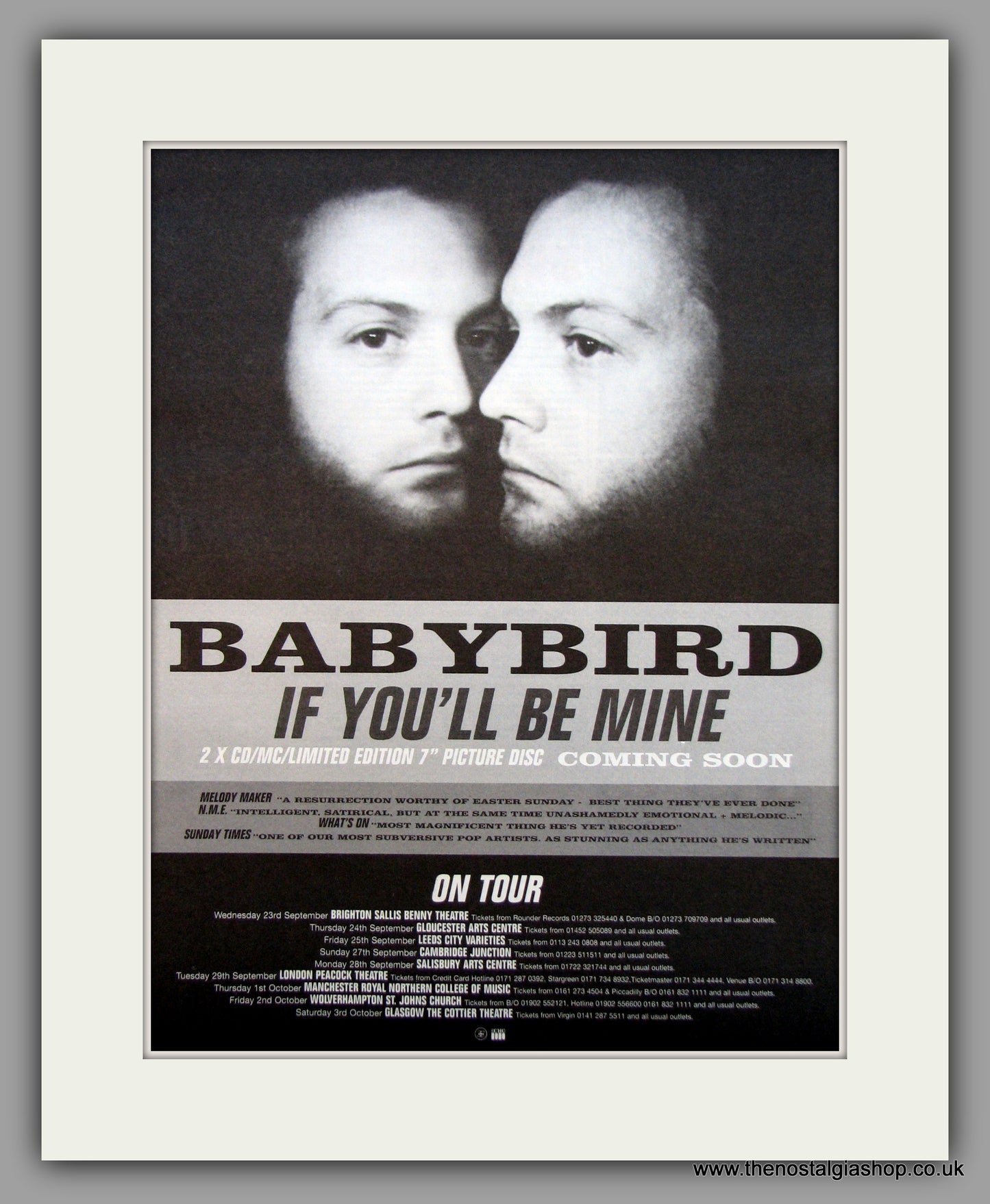 Babybird-If You'll Be Mine. Original Vintage Advert 1998 (ref AD10635)