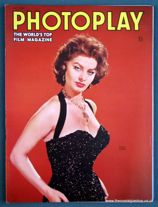 Photoplay Film Magazine. May 1957. Cover Sophia Loren. (M111)