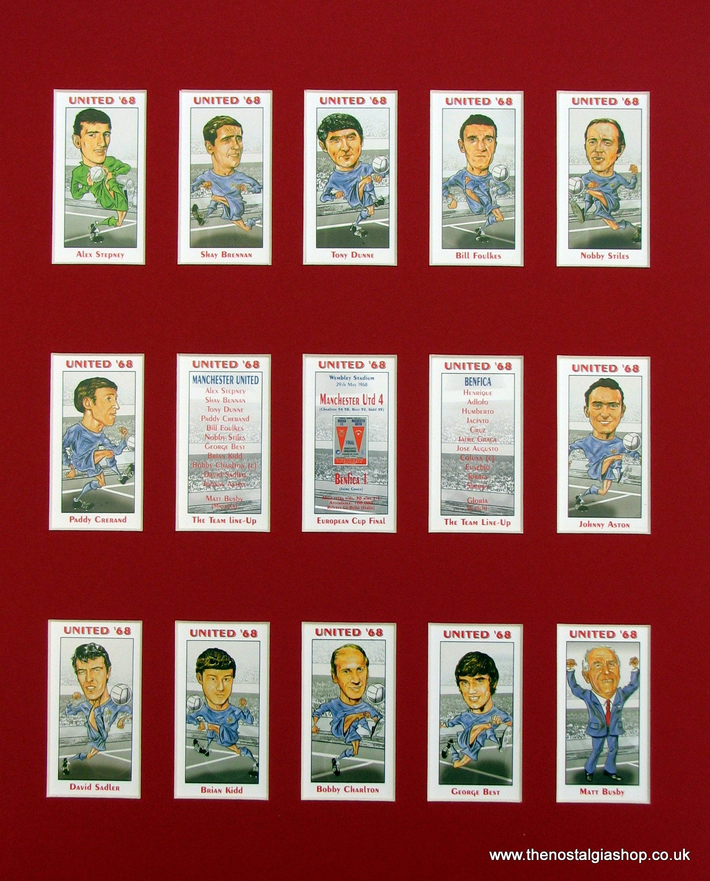Manchester United 1968, European Cup Winners. Football Card Set