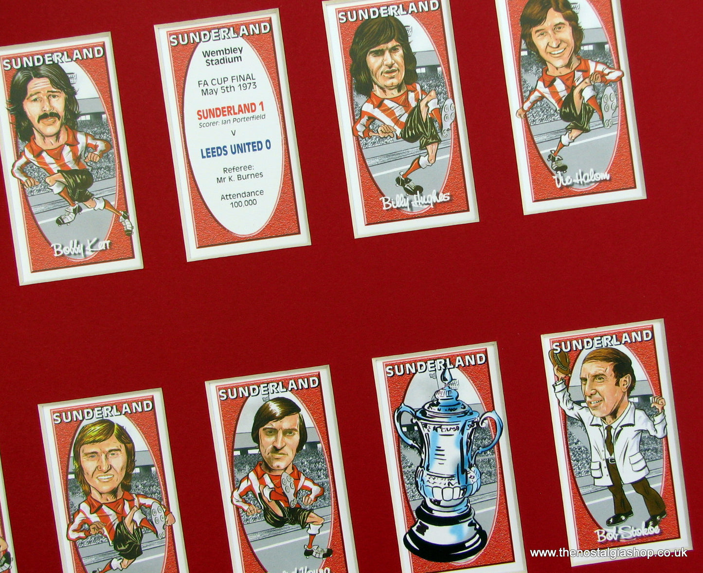 Sunderland. FA Cup Winners 1973. Mounted Football Card Set