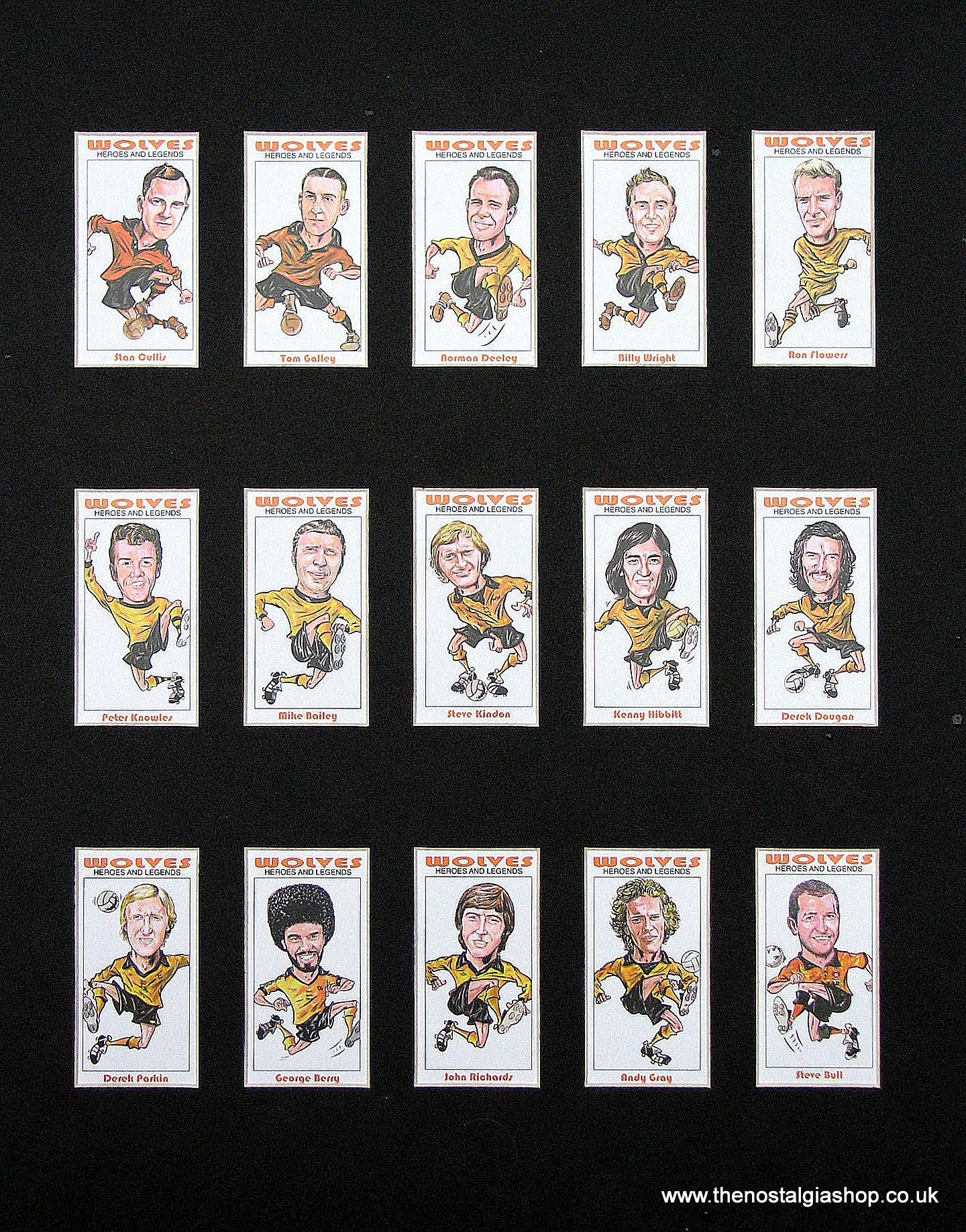 Wolves Heroes & Legends. Mounted Football Card Set