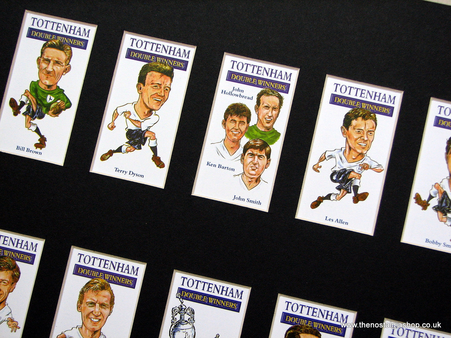 Tottenham Hotspur. Spurs Double Winners 1961. Mounted Football Card Set.