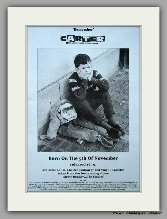 Carter  Born On The 5th of November.  Original Vintage Advert 1995 (ref AD10677)