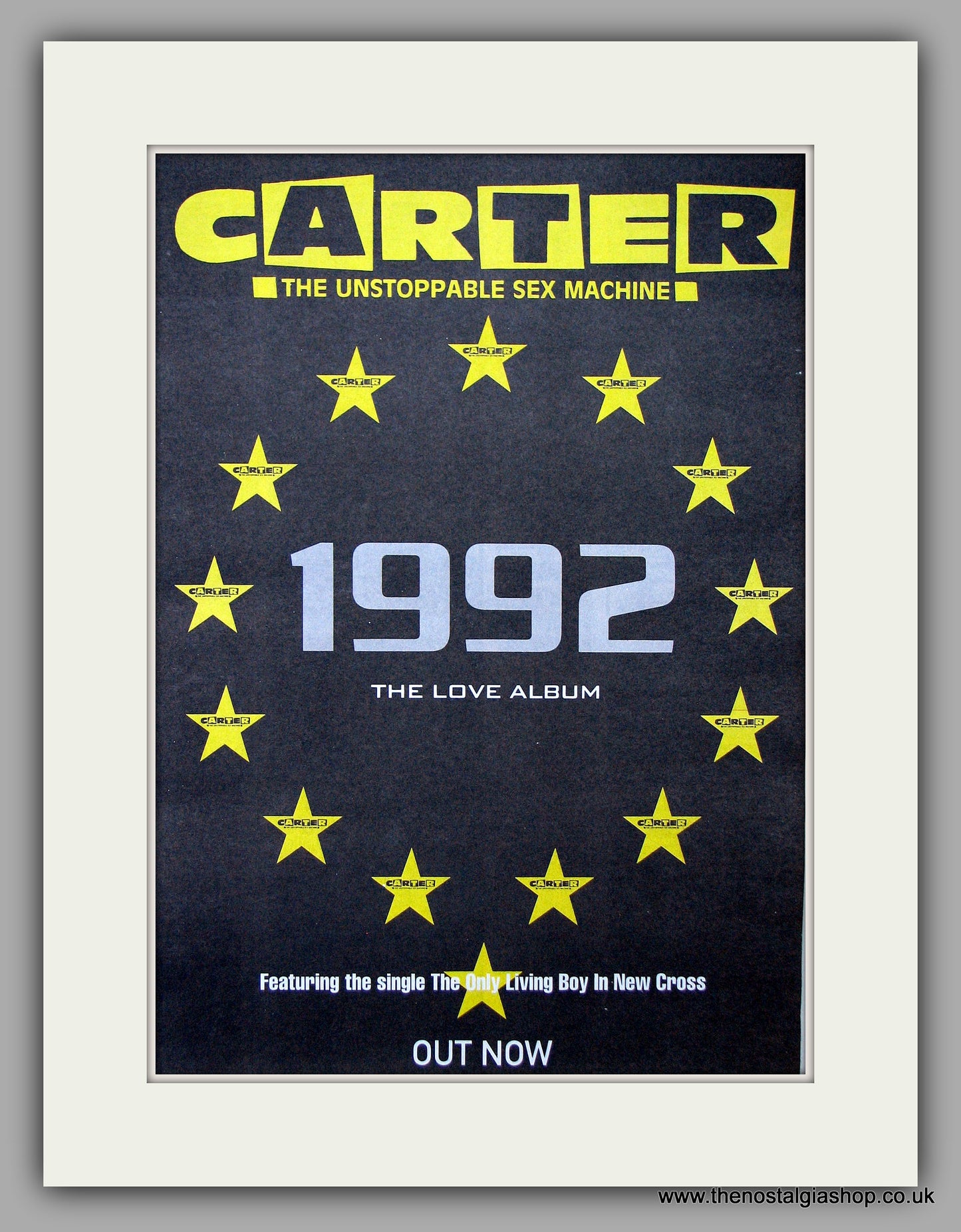Carter - The Love Album.  Original Vintage Advert 1992 (ref AD10678)
