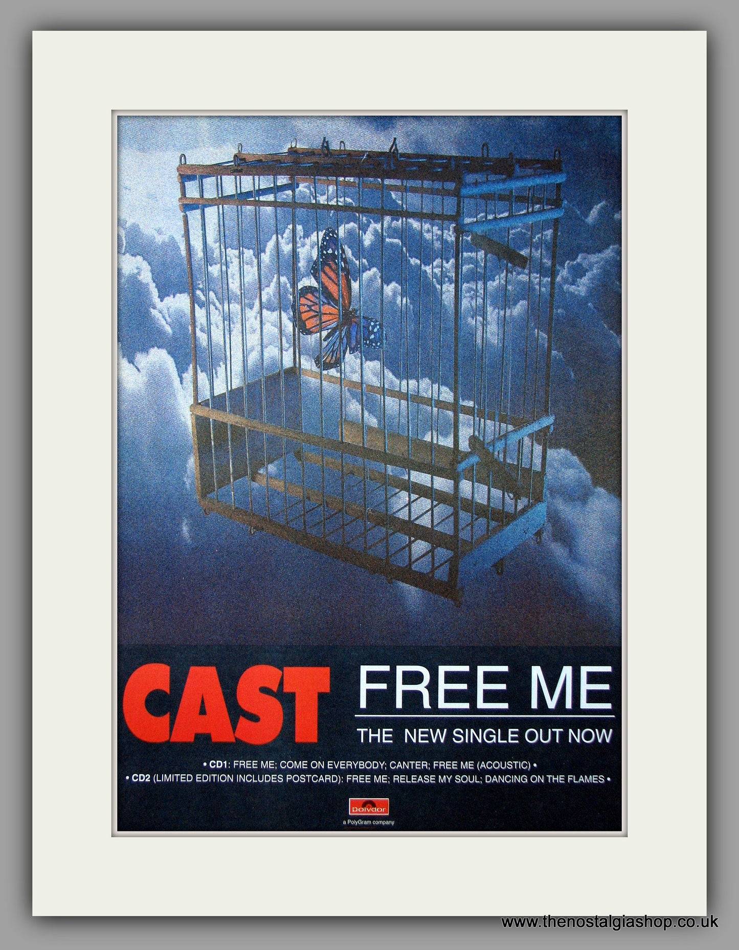 Cast - Free Me.  Original Vintage Advert 1997 (ref AD10688)