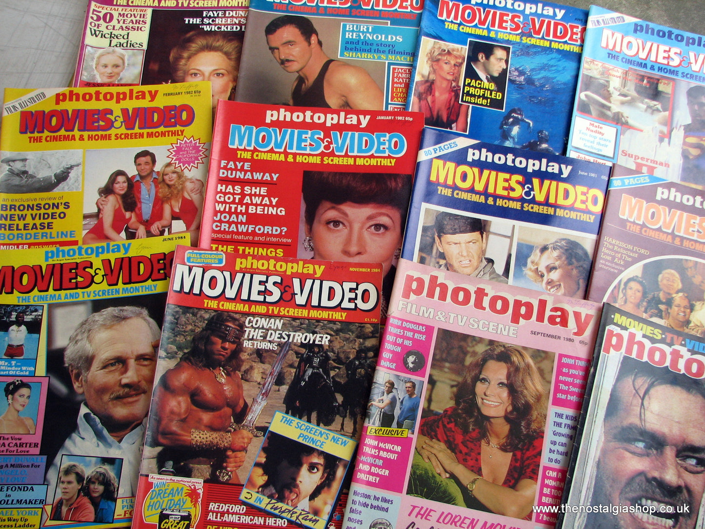 Photoplay Movies & Video Magazines. Job Lot. 1980's. 16 issues. (MC113)
