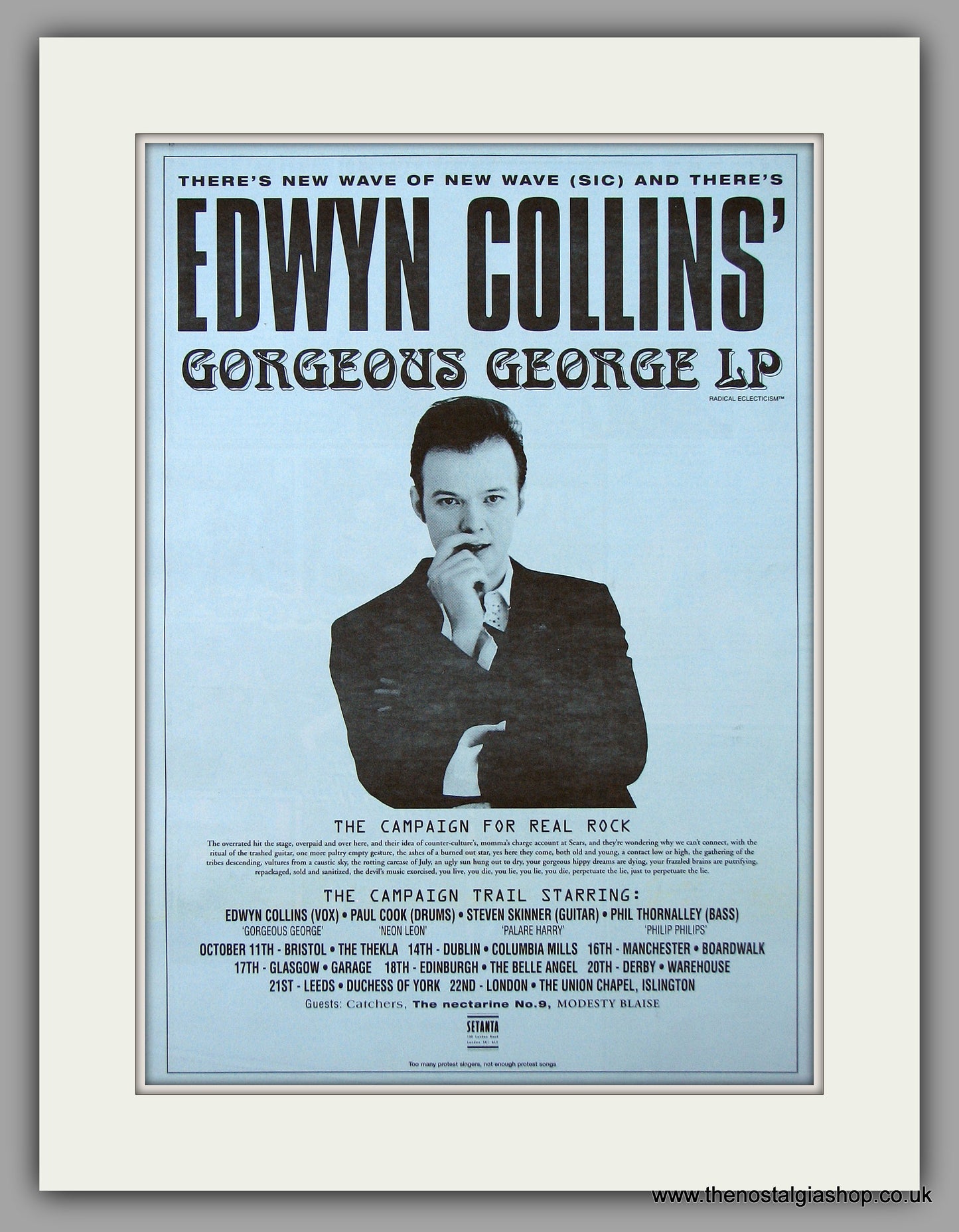 Edwyn Collins - Gorgeous George.  Original Vintage Advert 1994 (ref AD10730)