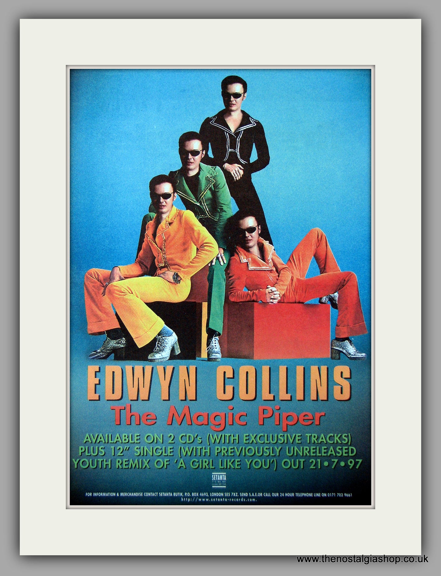 Edwyn Collins - The Magic Piper.  Original Vintage Advert 1997 (ref AD10731)